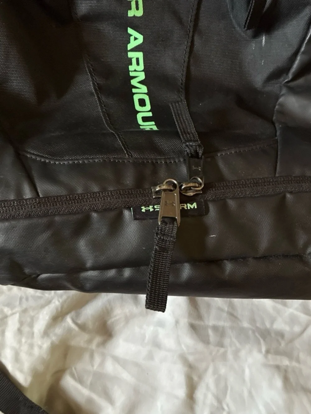 Under Armour Black Backpack with Neon Green Logo